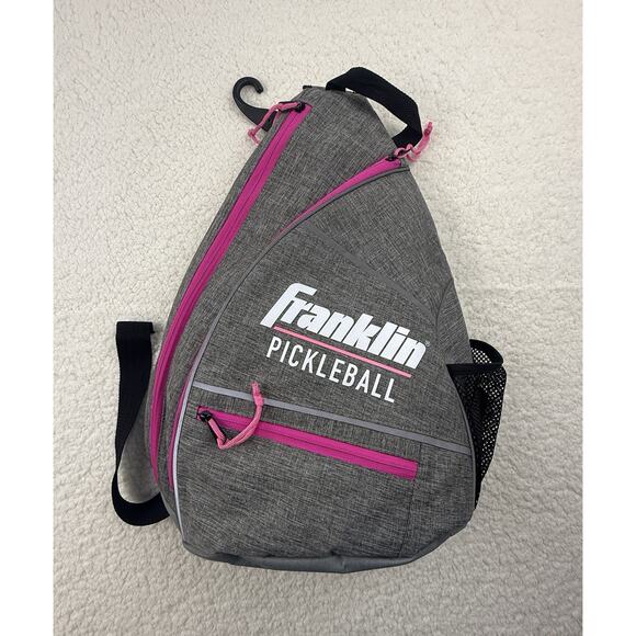 Franklin Pickleball Backpack Sling Bag Gray Pink Trim - Picture 2 of 10
